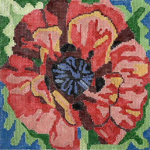 Dazzle Poppy Painted Canvas Jean Smith  - 1