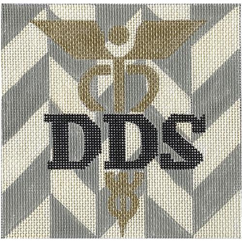 DDS - Doctor of Dental Surgery on Herringbone Painted Canvas Melissa Prince Designs 