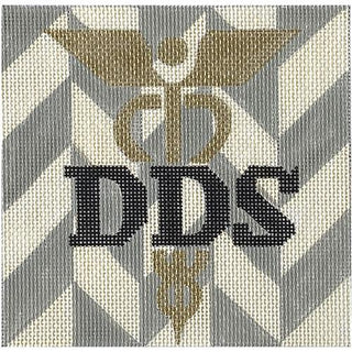 DDS   Doctor of Dental Surgery on Herringbone Painted Canvas Melissa Prince Designs 
