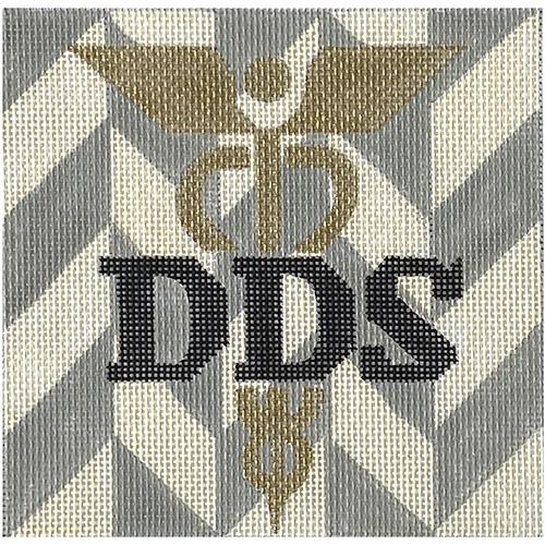 DDS   Doctor of Dental Surgery on Herringbone Painted Canvas Melissa Prince Designs  - 1