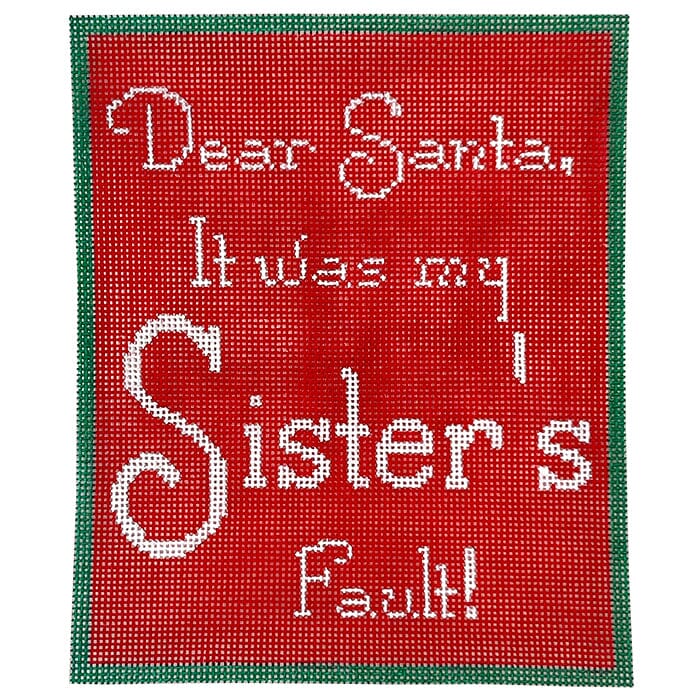 Dear Santa, It was my sister's fault Painted Canvas CBK Needlepoint Collections 