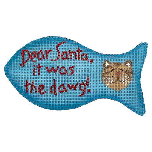 Dear Santa, It Was the Dawg Painted Canvas CBK Needlepoint Collections 
