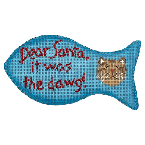 Dear Santa, It Was the Dawg Painted Canvas CBK Needlepoint Collections  - 1