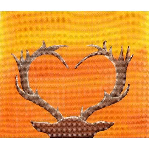 Deer in Sunset Painted Canvas Oasis Needlepoint 
