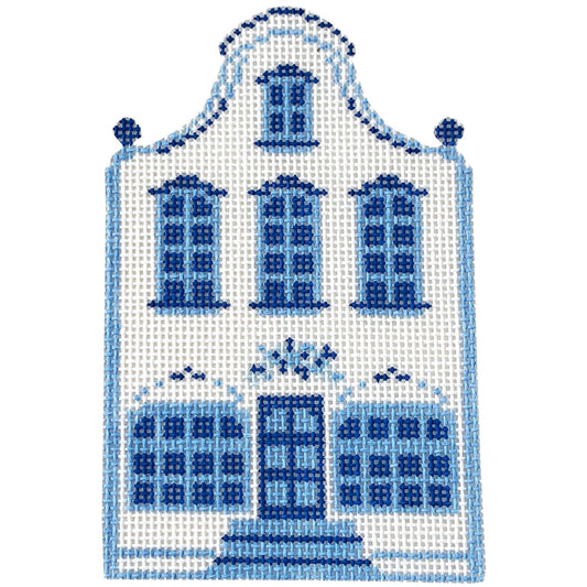 Delft House #1 Painted Canvas The Plum Stitchery 