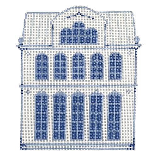 Delft House #3 Painted Canvas The Plum Stitchery 