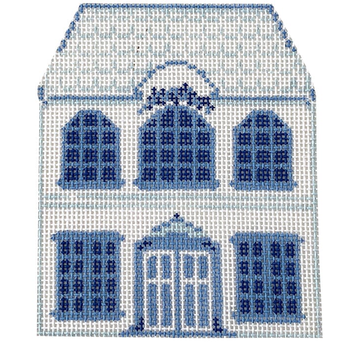 Delft House #5 Painted Canvas The Plum Stitchery 