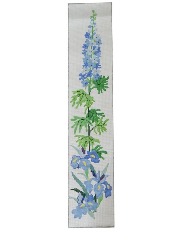 Delphinium Bell Pull Painted Canvas Jean Smith 