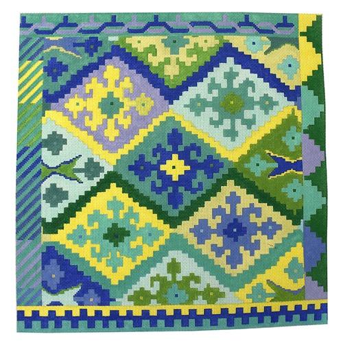 Dhurrie Pattern Painted Canvas Kate Dickerson Needlepoint Collections  - 1
