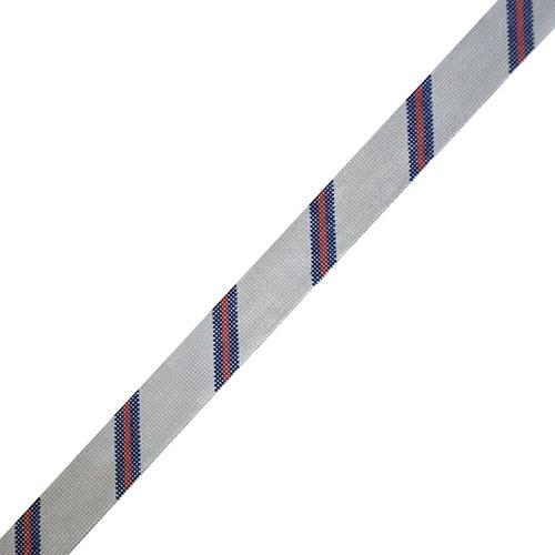 Diagonal Stripe Belt - Gray/Navy/Red on 18 Painted Canvas The Meredith Collection 