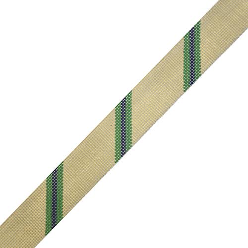 Diagonal Stripe Belt - Khaki/Green/Navy on 18 Painted Canvas The Meredith Collection 