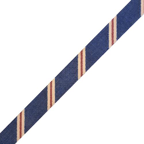 Diagonal Stripe Belt   Navy/Camel/Red on 18 Painted Canvas The Meredith Collection  - 1
