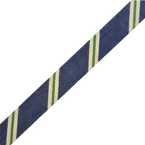 Diagonal Stripe Belt   Navy/Khaki/Green on 14 Painted Canvas The Meredith Collection  - 1