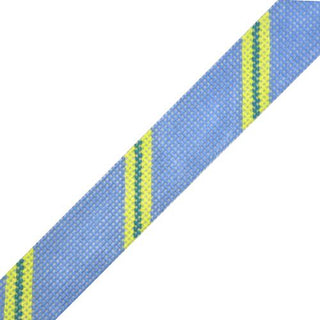 Diagonal Stripe Belt   Periwinkle/Lime/Teal on 18 Painted Canvas The Meredith Collection 
