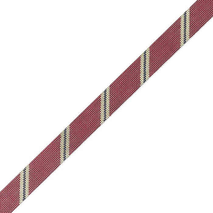 Diagonal Stripe Belt - Red/Khaki/Navy on 14 Painted Canvas The Meredith Collection 