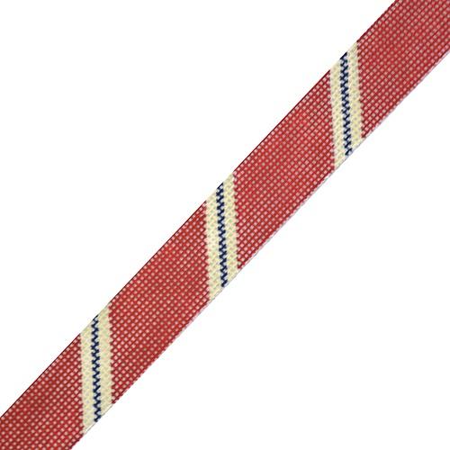 Diagonal Stripe Belt - Red/Khaki/Navy on 18 Painted Canvas The Meredith Collection 