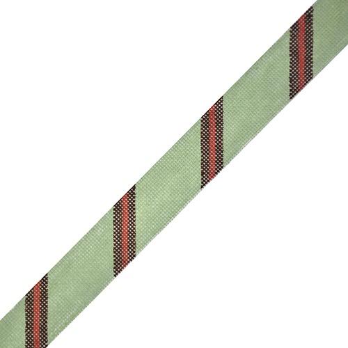 Diagonal Stripe Belt - Sage/Brown/Red on 18 Painted Canvas The Meredith Collection 