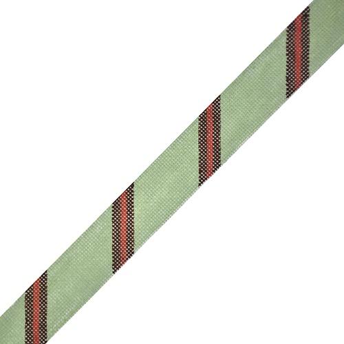 Diagonal Stripe Belt   Sage/Brown/Red on 18 Painted Canvas The Meredith Collection  - 1