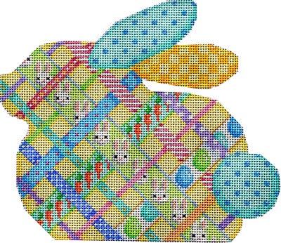 Diagonal Woven Ribbon Bunny Painted Canvas Associated Talents 