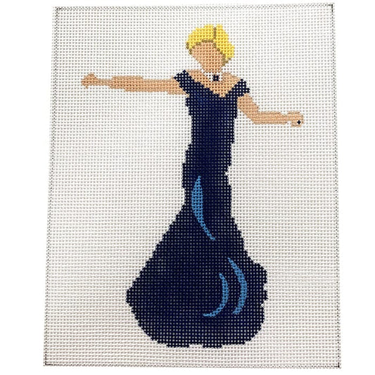 Diana in Travolta Dress Painted Canvas All About Stitching/The Collection Design 