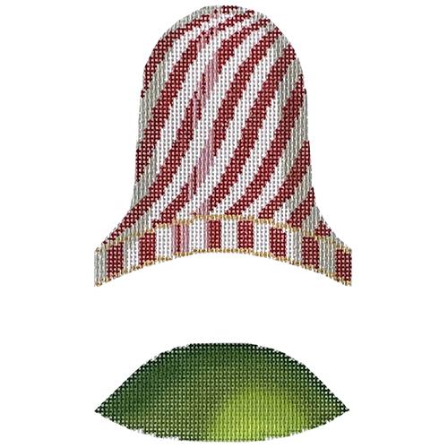 Dimensional Bell   Peppermint Painted Canvas Labors of Love Needlepoint  - 1