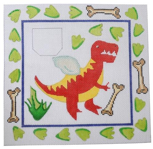 Dinosaur Tooth Fairy Pillow Painted Canvas The Meredith Collection  - 1