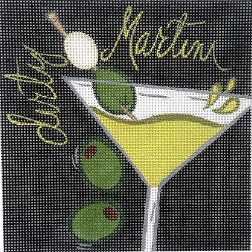 Dirty Martini on Black Painted Canvas Painted Pony Designs 