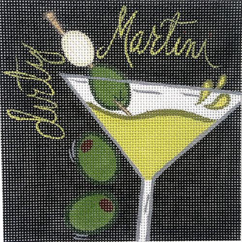 Dirty Martini on Black Painted Canvas Painted Pony Designs  - 1