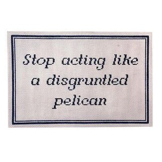 Disgruntled Pelican Painted Canvas C'ate La Vie 
