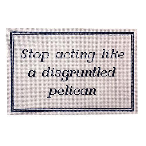 Disgruntled Pelican Painted Canvas C'ate La Vie 
