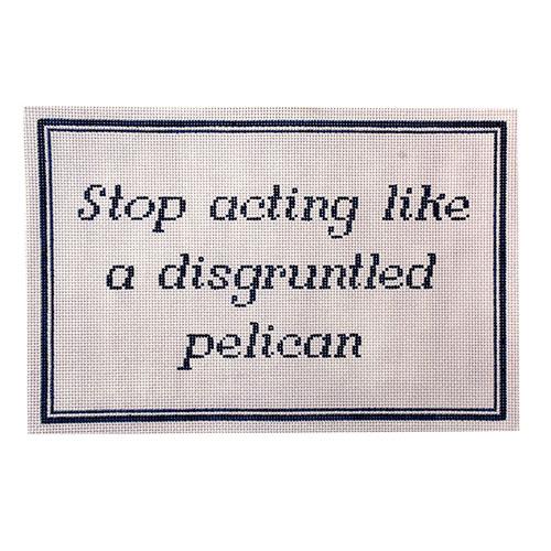 Disgruntled Pelican Painted Canvas C'ate La Vie 