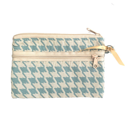 Ditty Bag   80 Spa Houndstooth (Ivory/Blue) Accessories Hug Me Bags 
