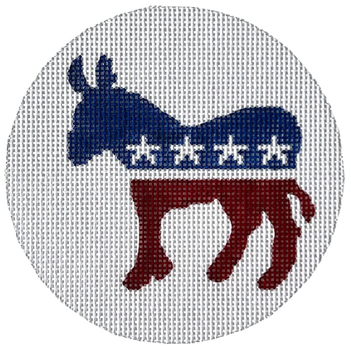 DNC Donkey Ornament Painted Canvas Susan Battle Needlepoint 