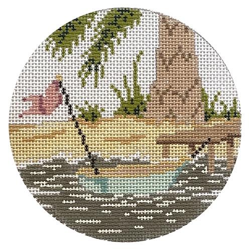Dock Painted Canvas The Plum Stitchery  - 1