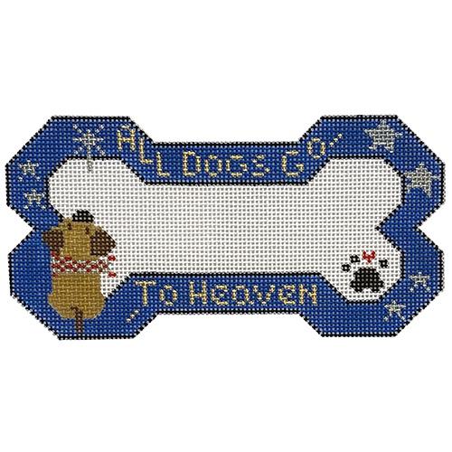 Dog Bone   Dogs Go to Heaven Painted Canvas Danji Designs  - 1
