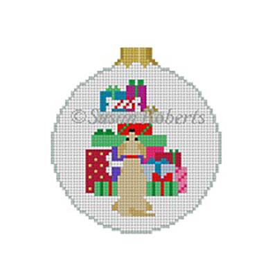 Dog Bone Pile Round Painted Canvas Susan Roberts Needlepoint Designs Inc. 
