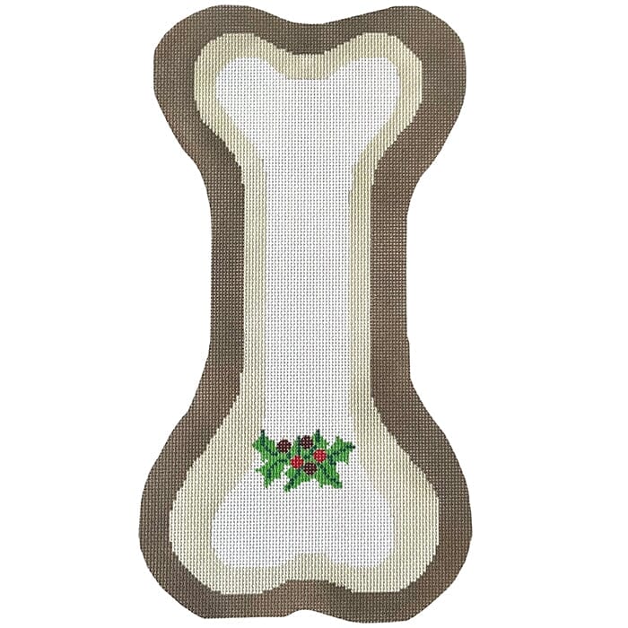 Dog Bone Stocking Painted Canvas Susan Battle Needlepoint 
