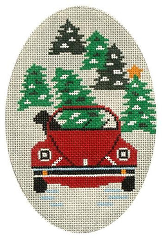 Dog in VW Painted Canvas CBK Needlepoint Collections 

