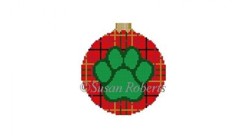 Dog Paw Round on 18 Painted Canvas Susan Roberts Needlepoint Designs Inc. 
