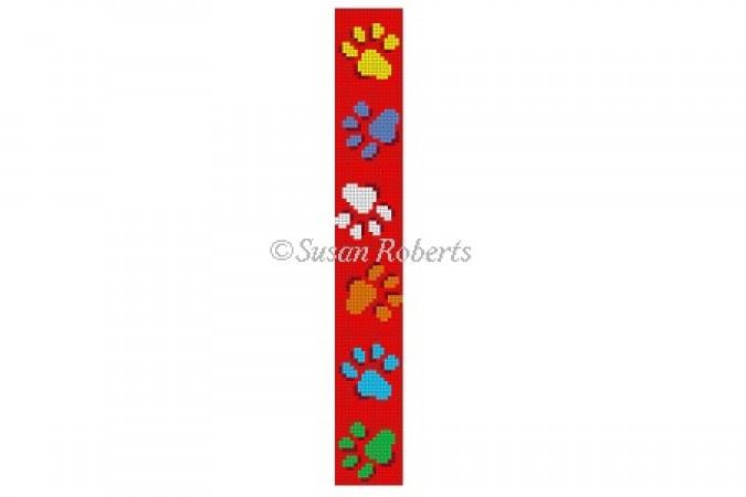 Dog Paws Key Fob Painted Canvas Susan Roberts Needlepoint Designs Inc.  - 1