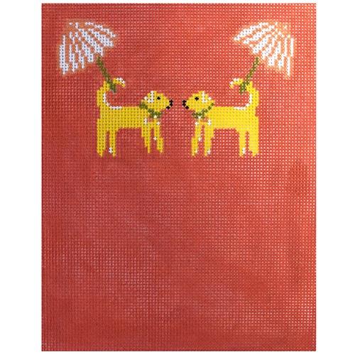 Dog Purse Painted Canvas The Plum Stitchery  - 1