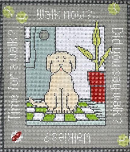 Dog Time for a Walk Painted Canvas Pippin  - 1
