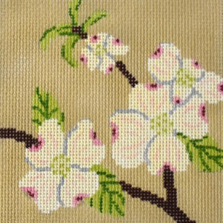 Dogwood Coaster Painted Canvas J. Child Designs 
