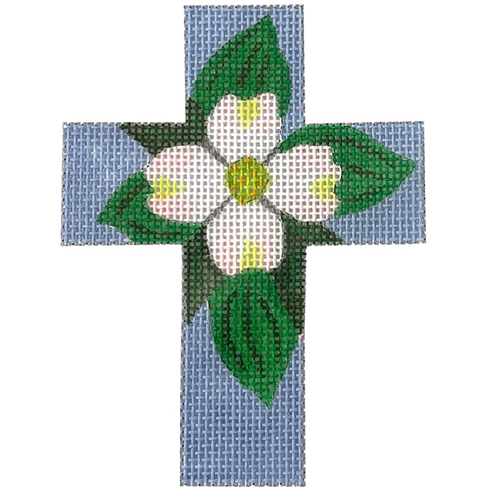 Dogwood Cross with SG Painted Canvas Patricia Sone 
