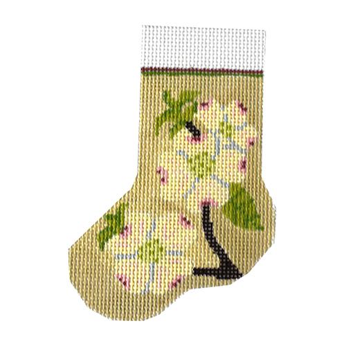 Dogwood Mini Stocking Painted Canvas J. Child Designs  - 1
