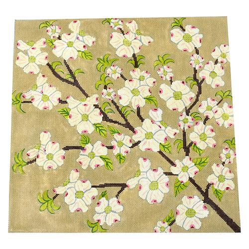 Dogwood Pillow Painted Canvas J. Child Designs  - 1