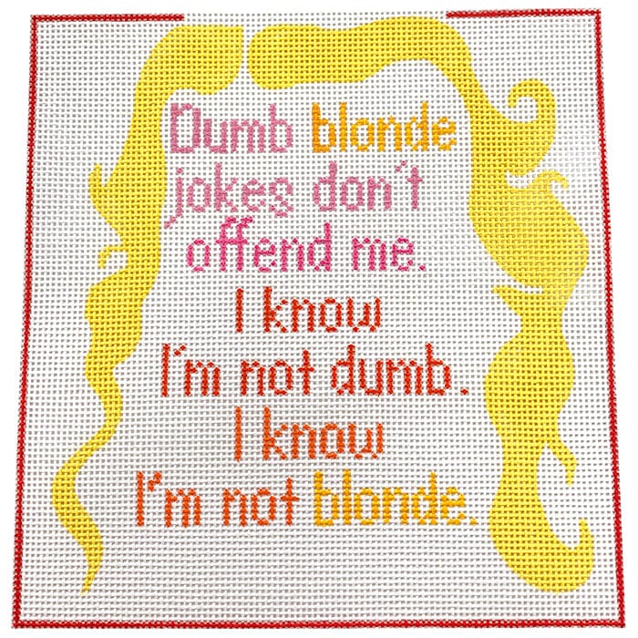 Dolly Blonde Jokes Painted Canvas All About Stitching/The Collection Design 