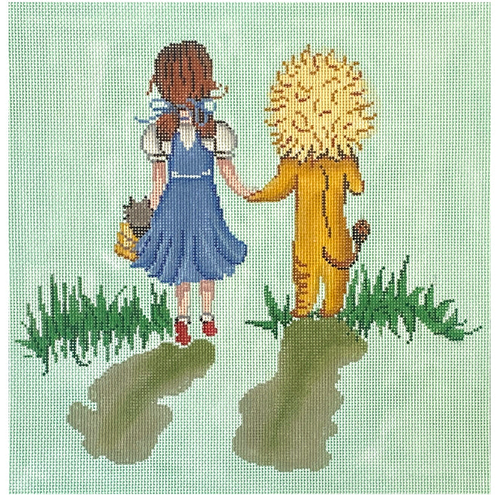 Dorothy and Lion Painted Canvas Patti Mann 
