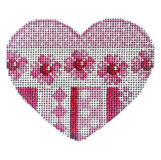 Dots/Hearts Flowers/Patterns Heart Painted Canvas Whimsy & Grace 
