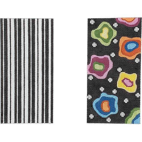 Dotty Floral EGC   Black Background Painted Canvas The Meredith Collection  - 1